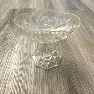 Vintage 70’s retro crystal candy dish. 5” high / 6” wide. Perfect condition